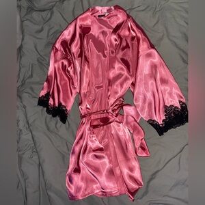 Pink Satin Robe